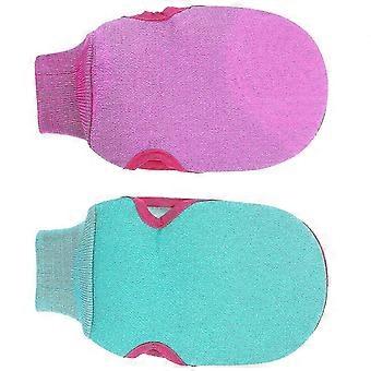 2 Pcs Exfoliating Gloves, Vegetable Silk Shower Mitt for Body Washing, Gentle Exfoliation for Smooth Skin