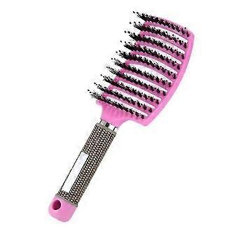Detangling Nylon Bristle Brush Detangle Hiusharja Naiset Hiusten Päänahan hieronta Kampaharja (vaaleanpunainen,2kpl)