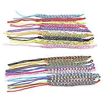 10x Handmade Nepal Woven Bracelets Mix Colors Friendship Bracelets For Friends