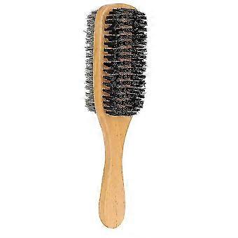 Double-sided Beard Brush Wooden Handle Facial Hair Trimming Modeling Brushl