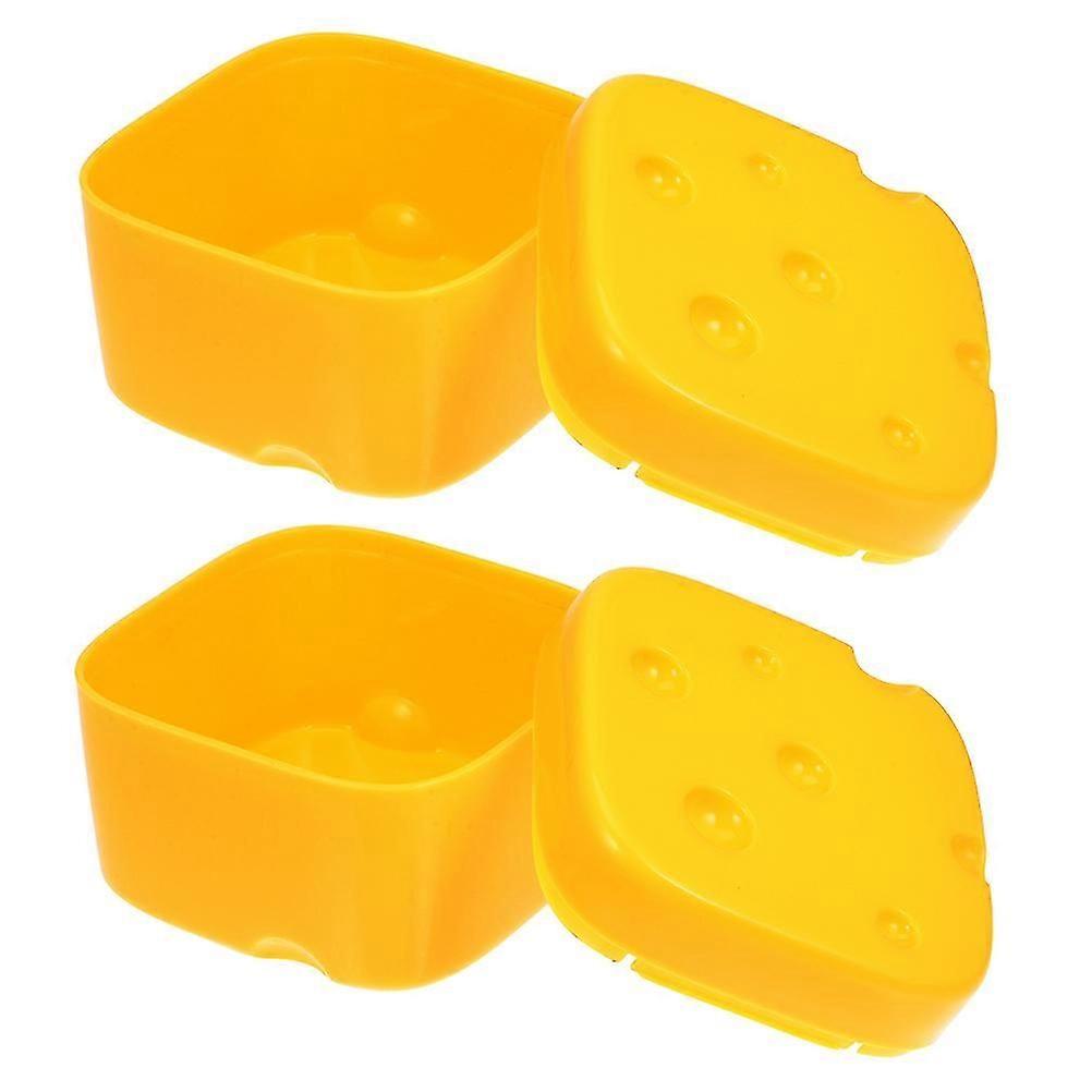 Plastic Cheese Container Slice Cheese Storage Box for Storage 2Pcs