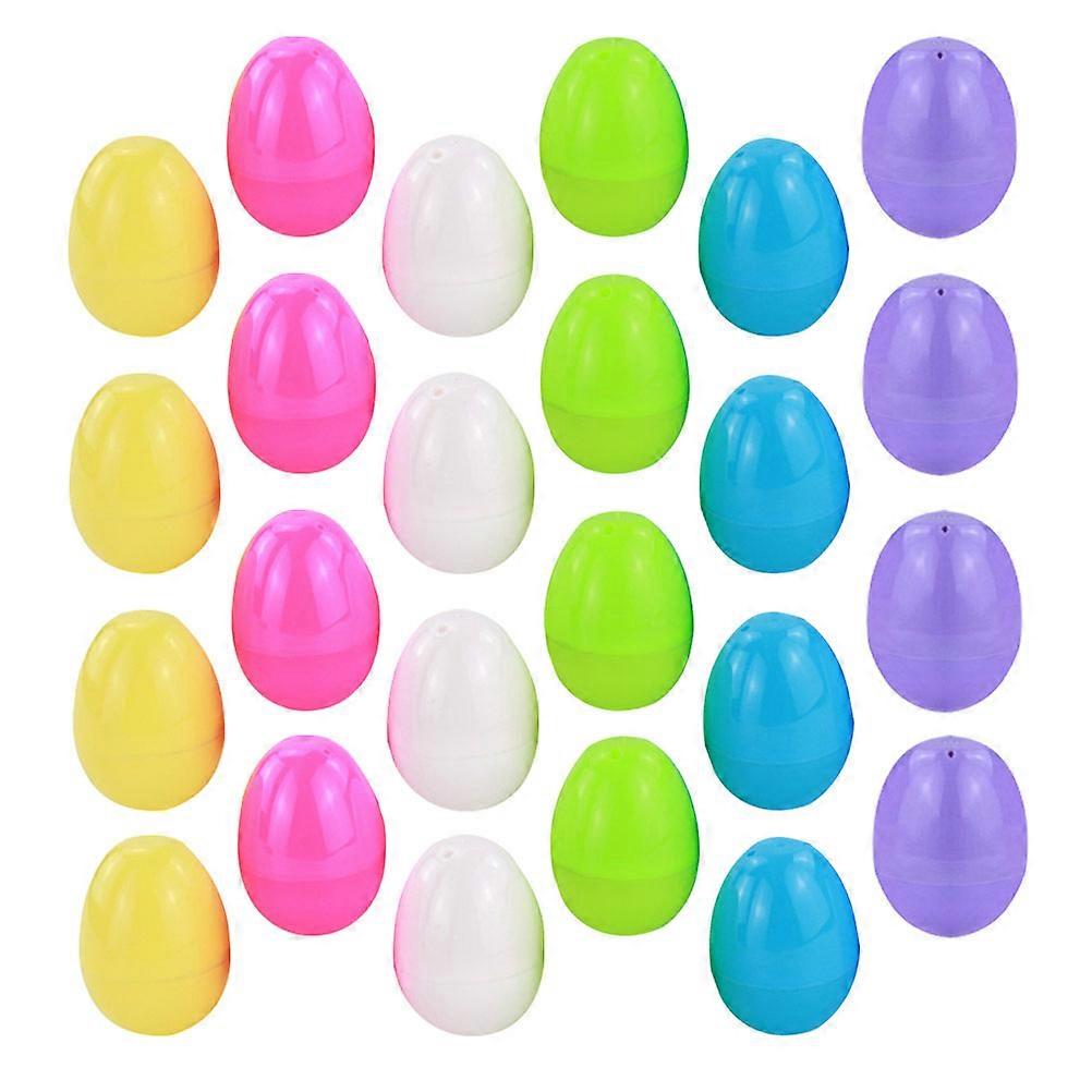 36Pcs Empty Easter Eggs Plastic Eggs Plaything Candy Eggshell Box (Random Color)