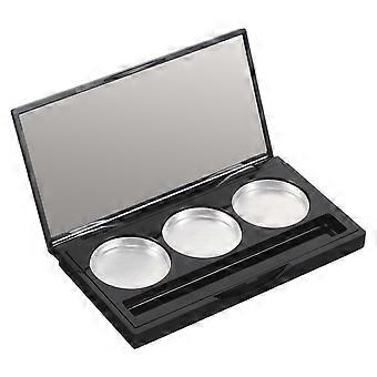 Portable Makeup Palette 3-Grid Eyeshadow Pans Plastic Refillable Blush Case Travel Makeup Organizer Cosmetic Storage Containers for Women Girls