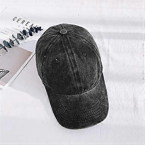 Washed Distressed Twill Cotton Baseball Cap - Dad Hat