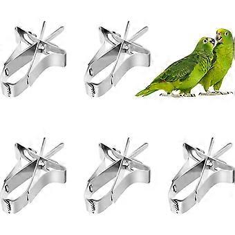 Lot de 5 distributeurs de nourriture pour oiseaux (perroquets, petits animaux), avec pinces, porte-fruits et porte-légumes pour cages.