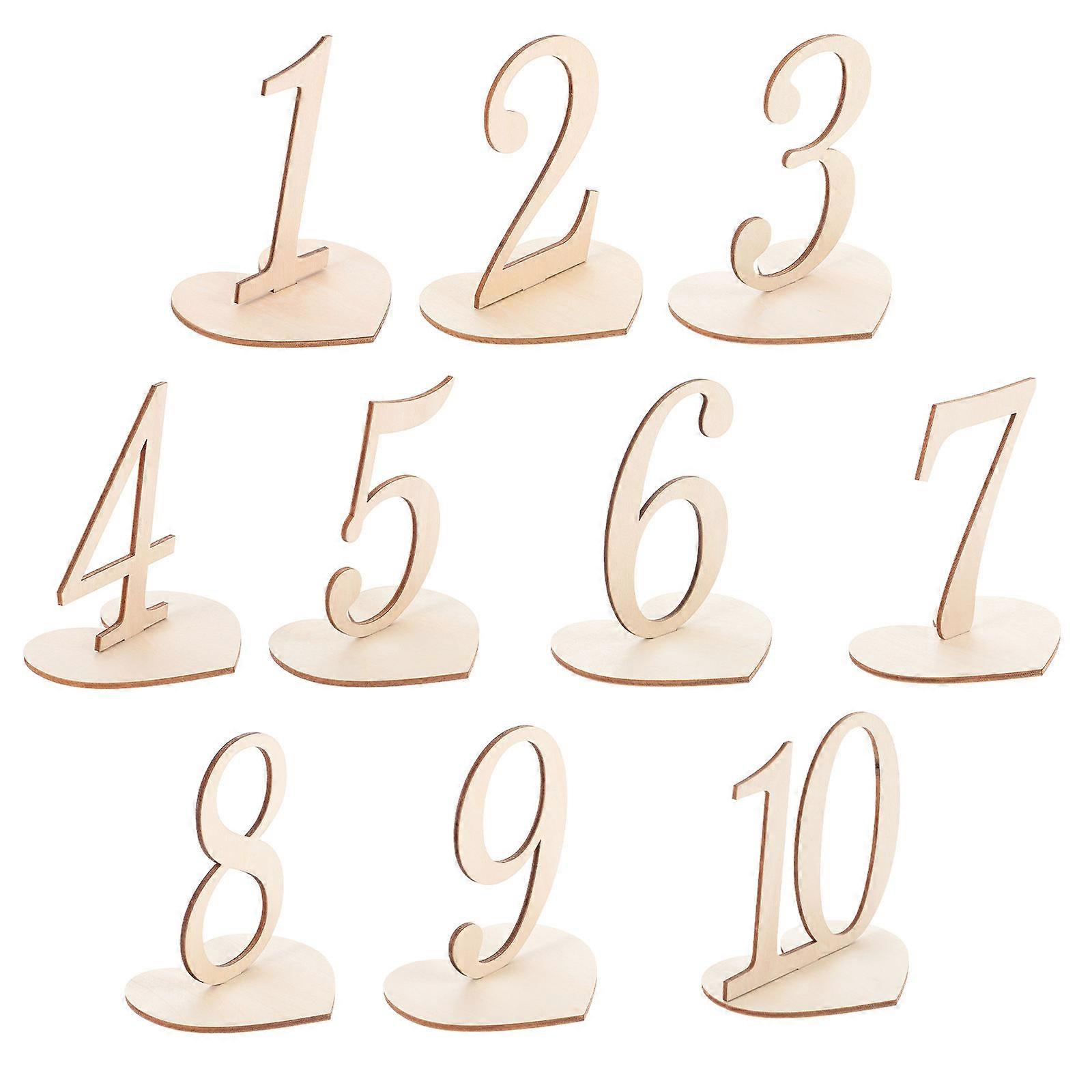 10 Pcs Wedding Table Numbers Reception Table Numbers Heart Base Table Numbers