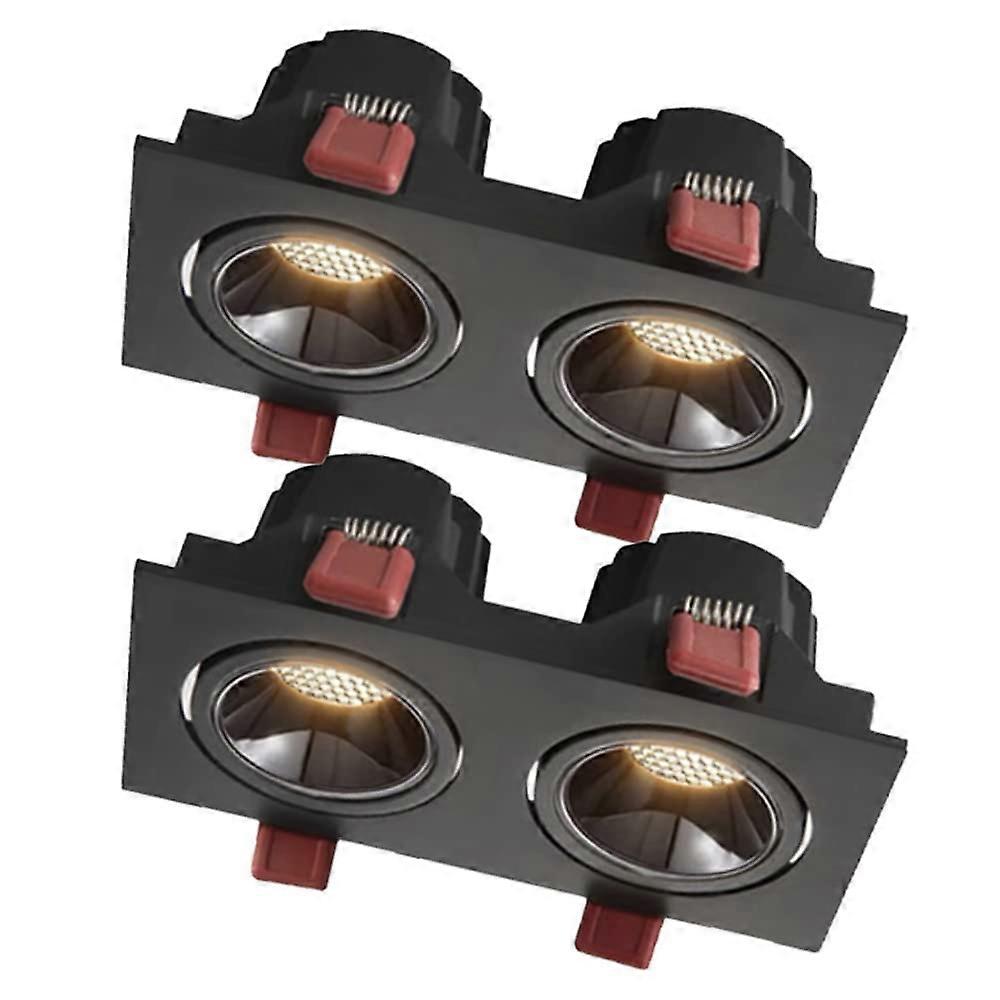 2 Pack LED Recessed Downlight Adjustable Eyeball Ceiling Light CRI90+ Dual Module Selectable Color