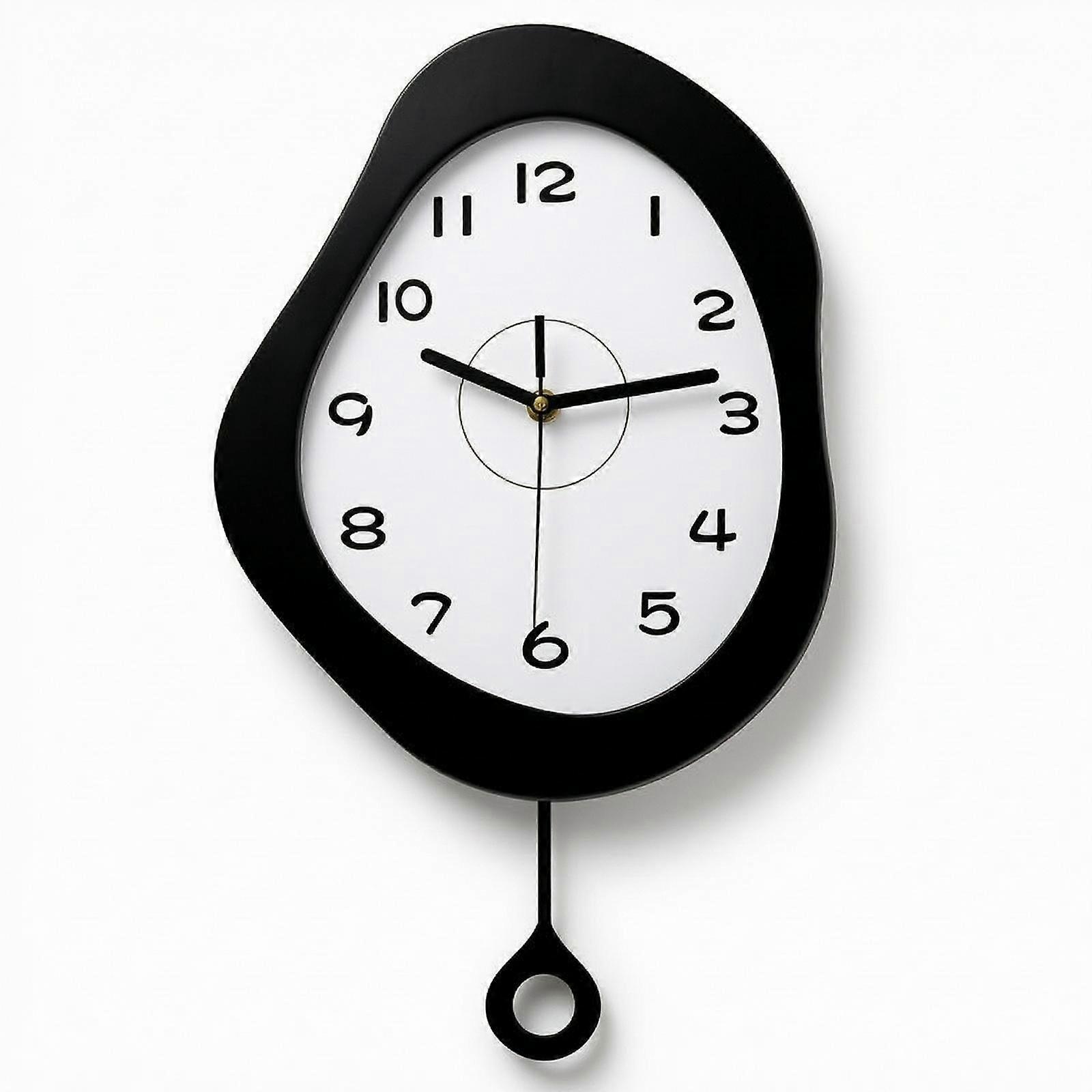 Pendulum Wall Clock Organic Shaped Wall Clock with Pendulum Irregular for Living
