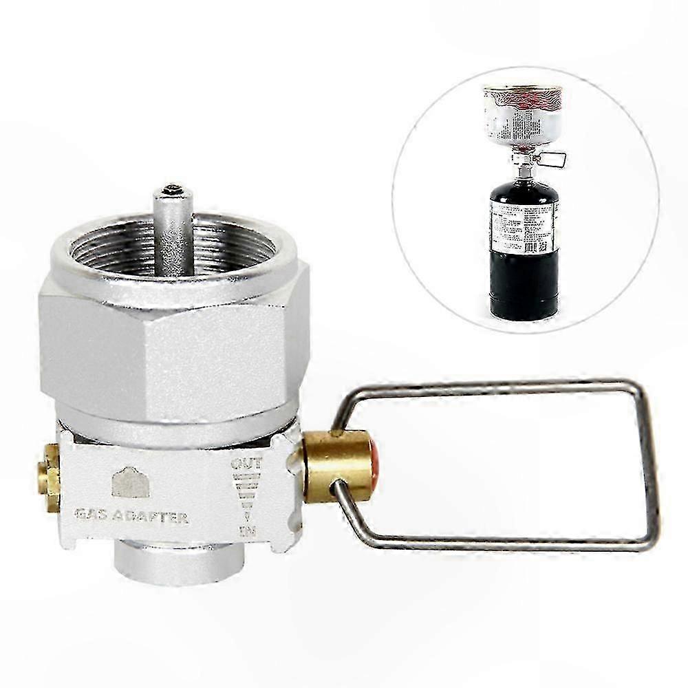 Camping Gas Adapter with Conversion Valve compatible with Refill and Flat Tank Use