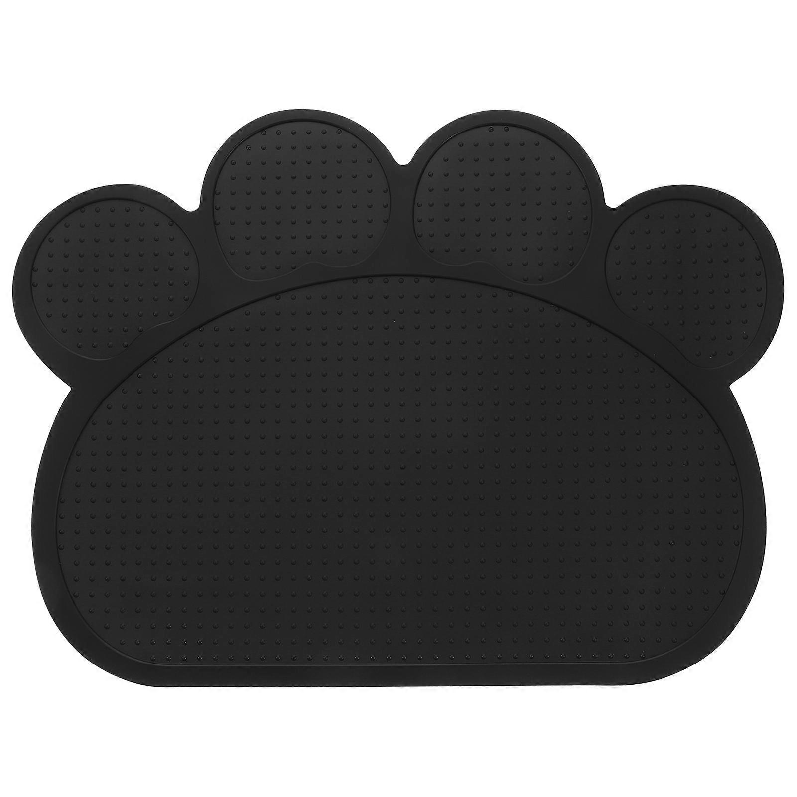 Tapis d'alimentation noir pour chien, tapis de protection pour animaux de compagnie, silicone antidérapant