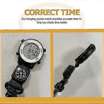 Electronic Pocket Watch with Clip, Outdoor Hanging Multipurpose Watch for Travel & Camping