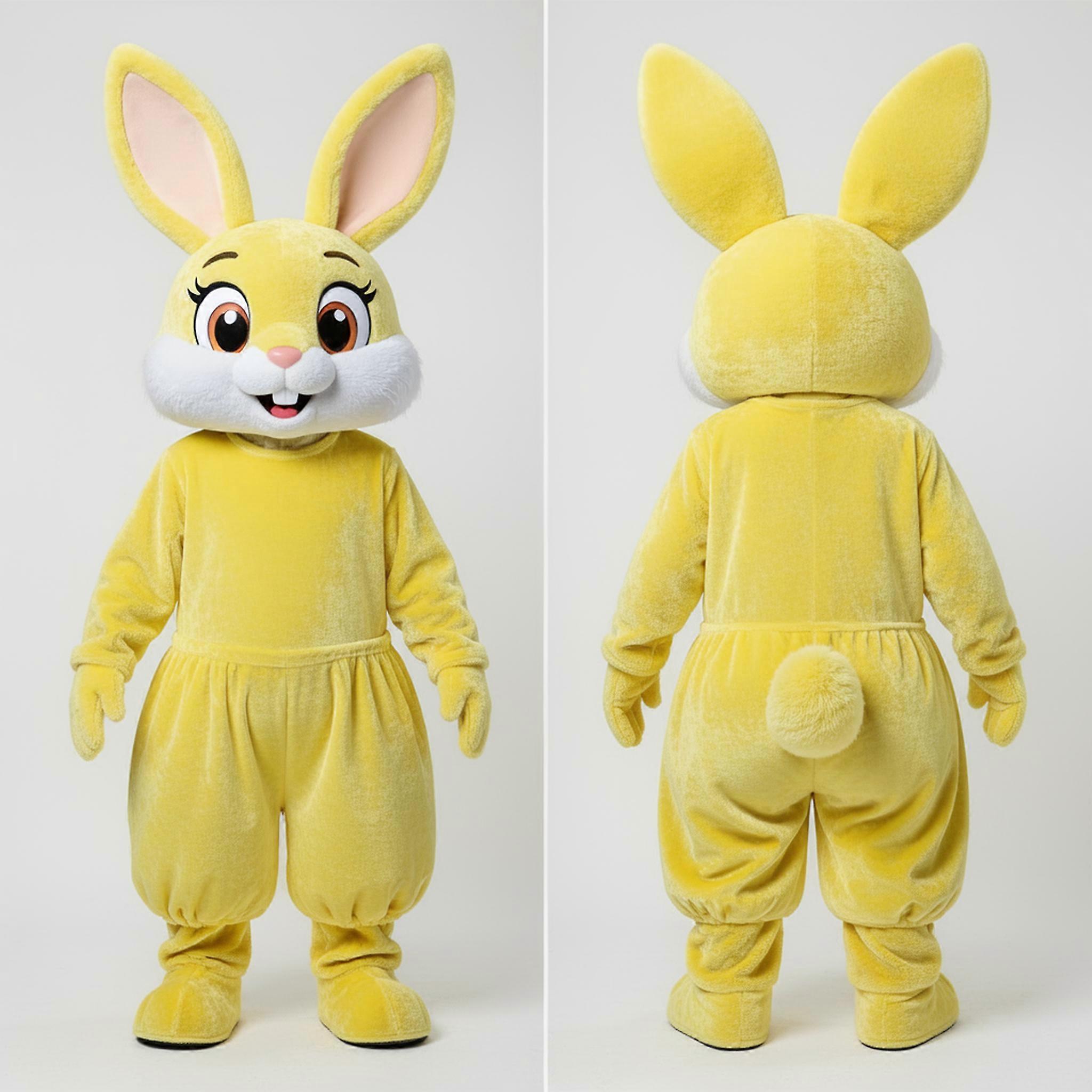 MASTICOT Lemon Yellow Fluffy Eared Wild Rabbit Mascot