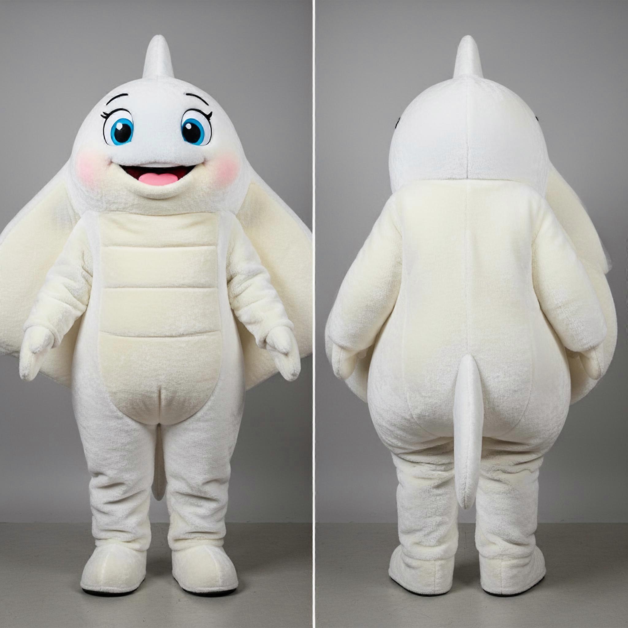 MASTICOT Velvety White Gliding Manta Ray Mascot