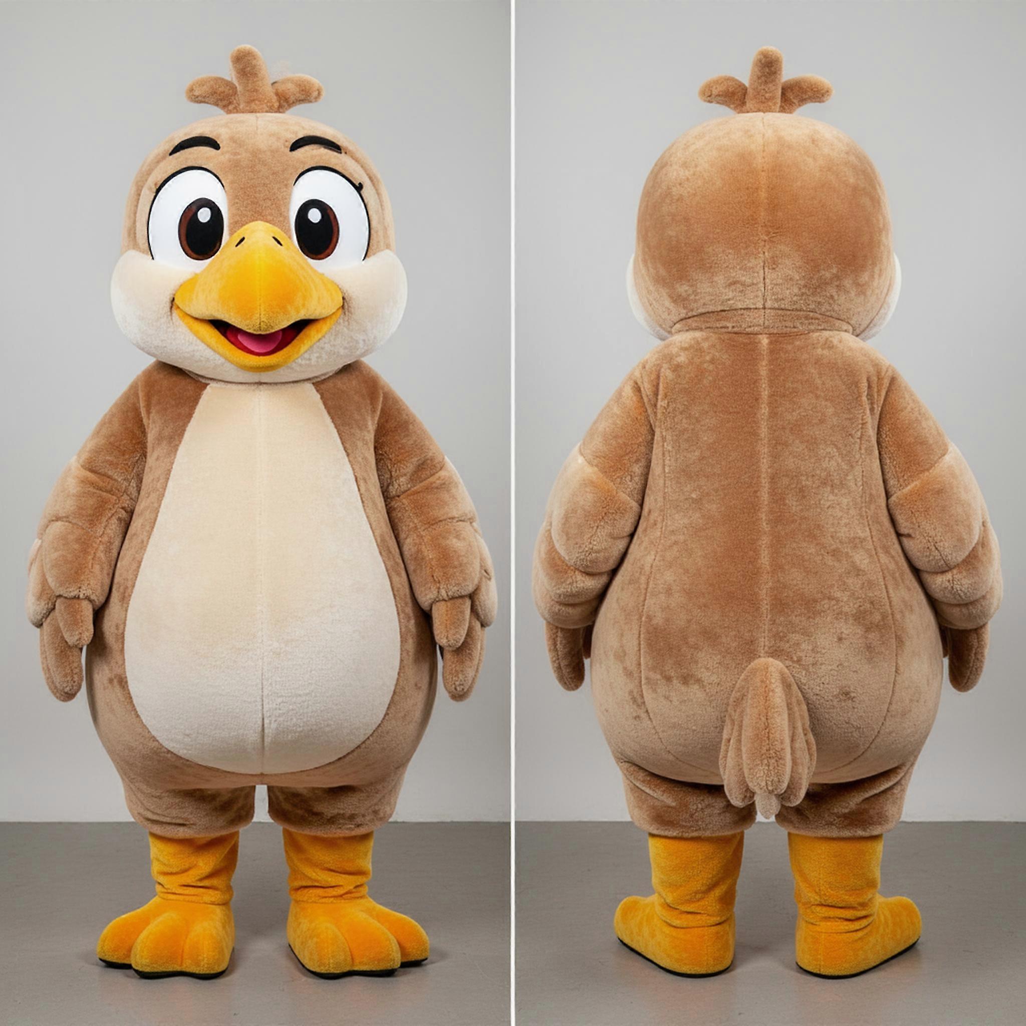 MASTICOT Tan Rounded Dodo Bird Mascot