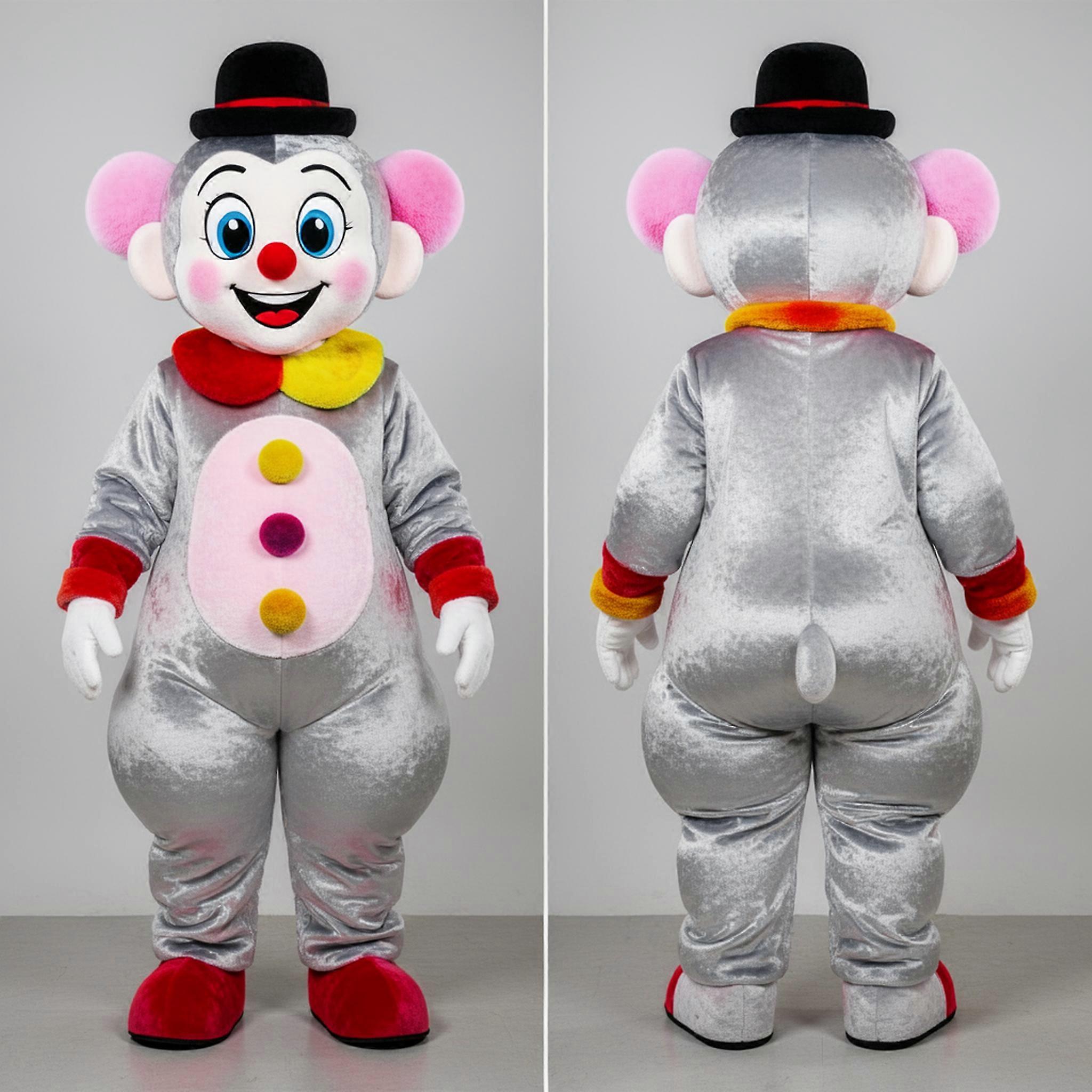 MASTICOT Silver Shimmering Mime Mascot