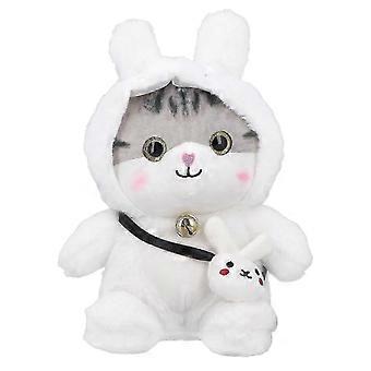 Cat Stuffed Toy Children Soft Cute Cartoon Cat Animal Plush Doll Decoration Birthday Gift for Girlfriend White 8.1 X 6.9 X 11.4in intelligence GIX