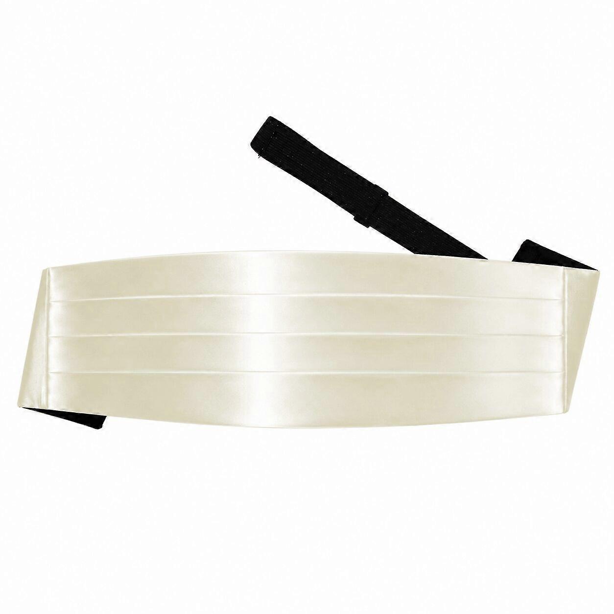 Plain Ivory Satin Cummerbund
