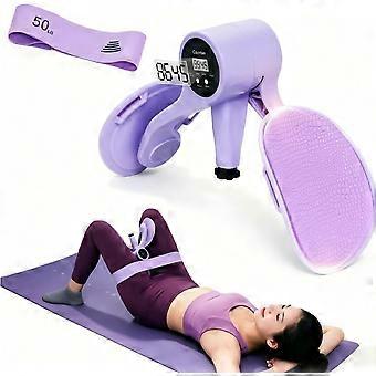 Thigh Trainer for Women, 12-80LB Adjustable Resistance Inner Thigh Exerciser for Pelvic Floor Muscle Repair with 50LB Resistance Band, Thigh Trainer