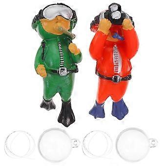 Floating Aquarium Diver Ornaments, PVC Aluminum Alloy, Fade-Resistant Safe Fish Tank Decor, 8 Pieces