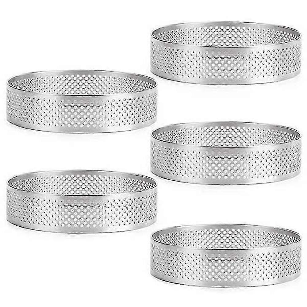 Stainless 7cm Perforated Tart Ring Set