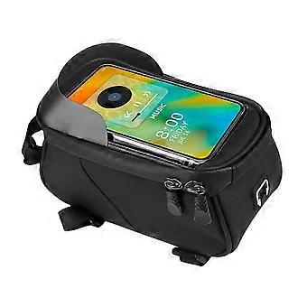 Bike Top Tube Bag PU Water Resistant Easy Mount Reflective Strips Shock Absorbent Inner Pockets