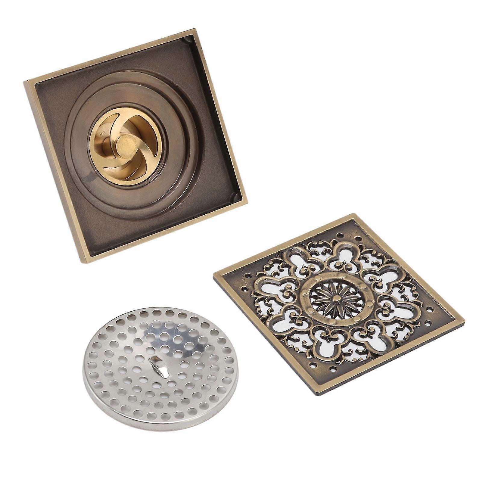 Copper Square Floor Drain Large Flow Odor Proof 395G