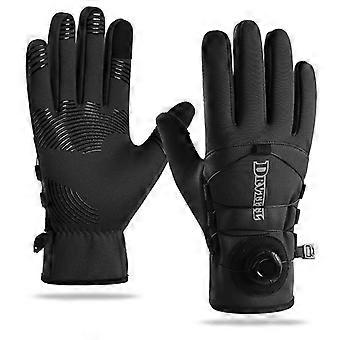 Men's Windproof Waterproof Thermal Cycling Gloves – Touchscreen, Non-Slip, Long Style, Thickened for Autumn and Winter.