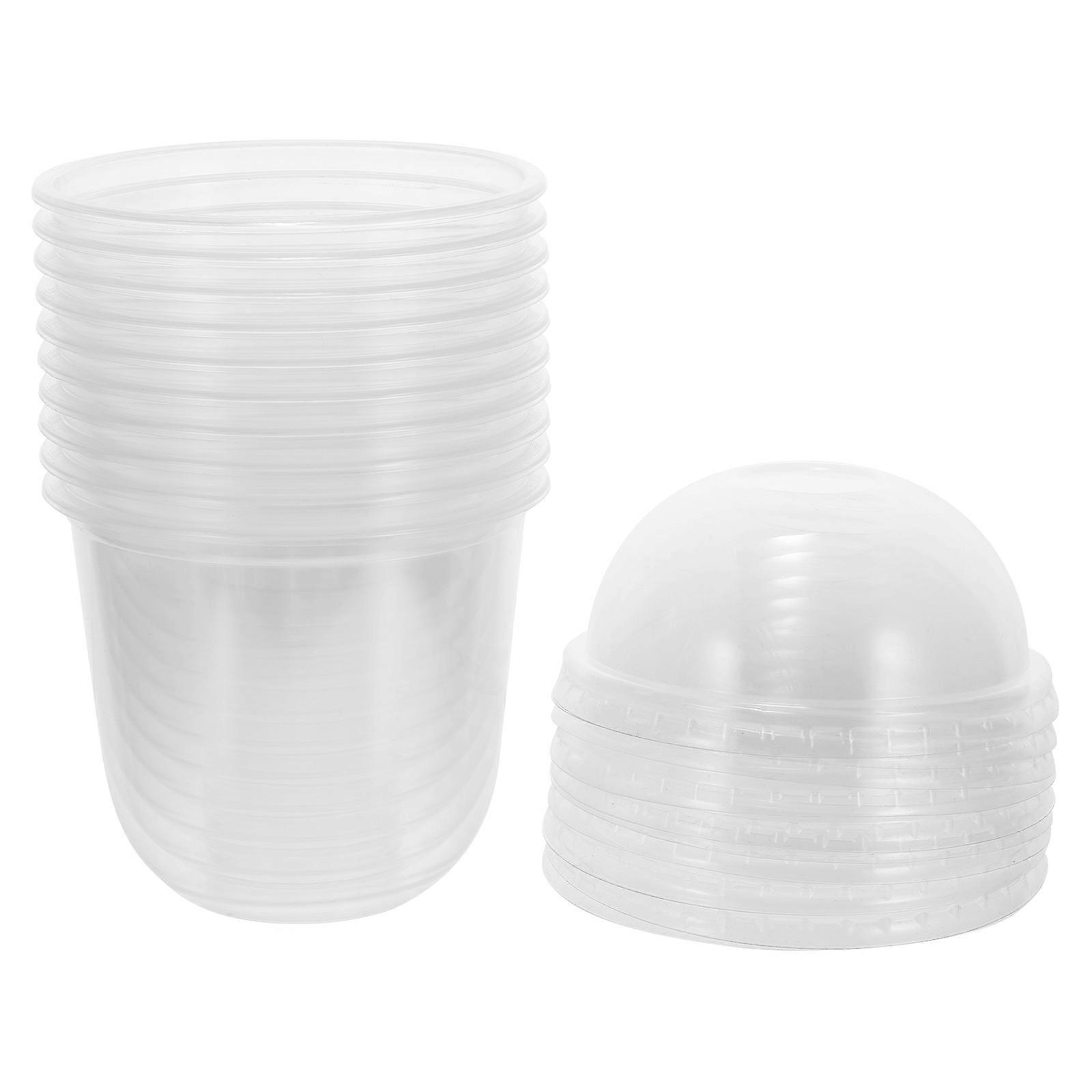 Milk Tea Cup Clear Storage Containers 10Pcs