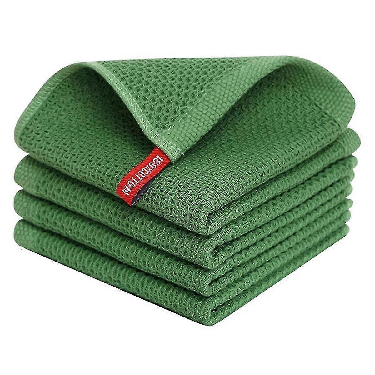 Quick-Dry Waffle Cotton Dish Towels