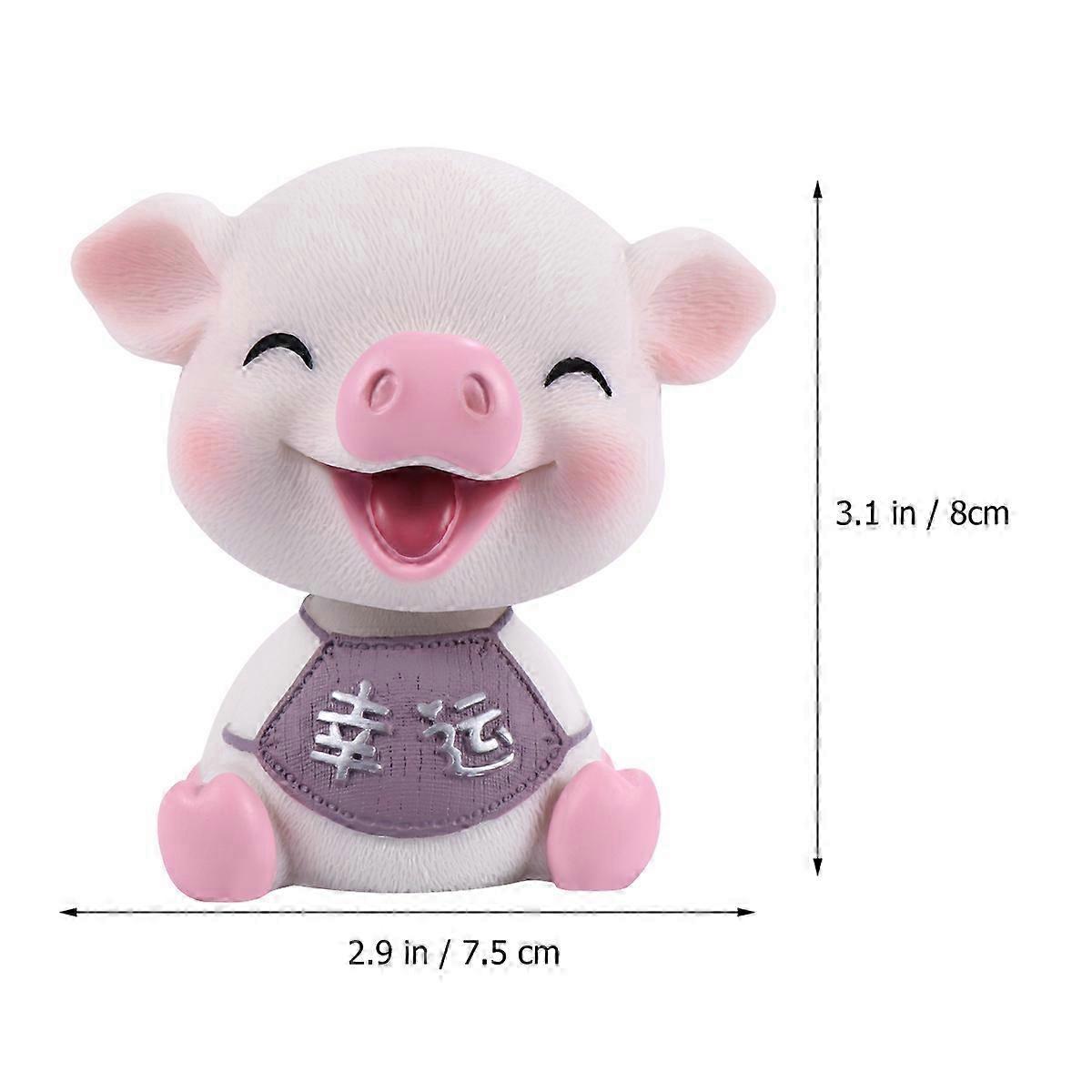 Shaking Head Pig Resin Ornament