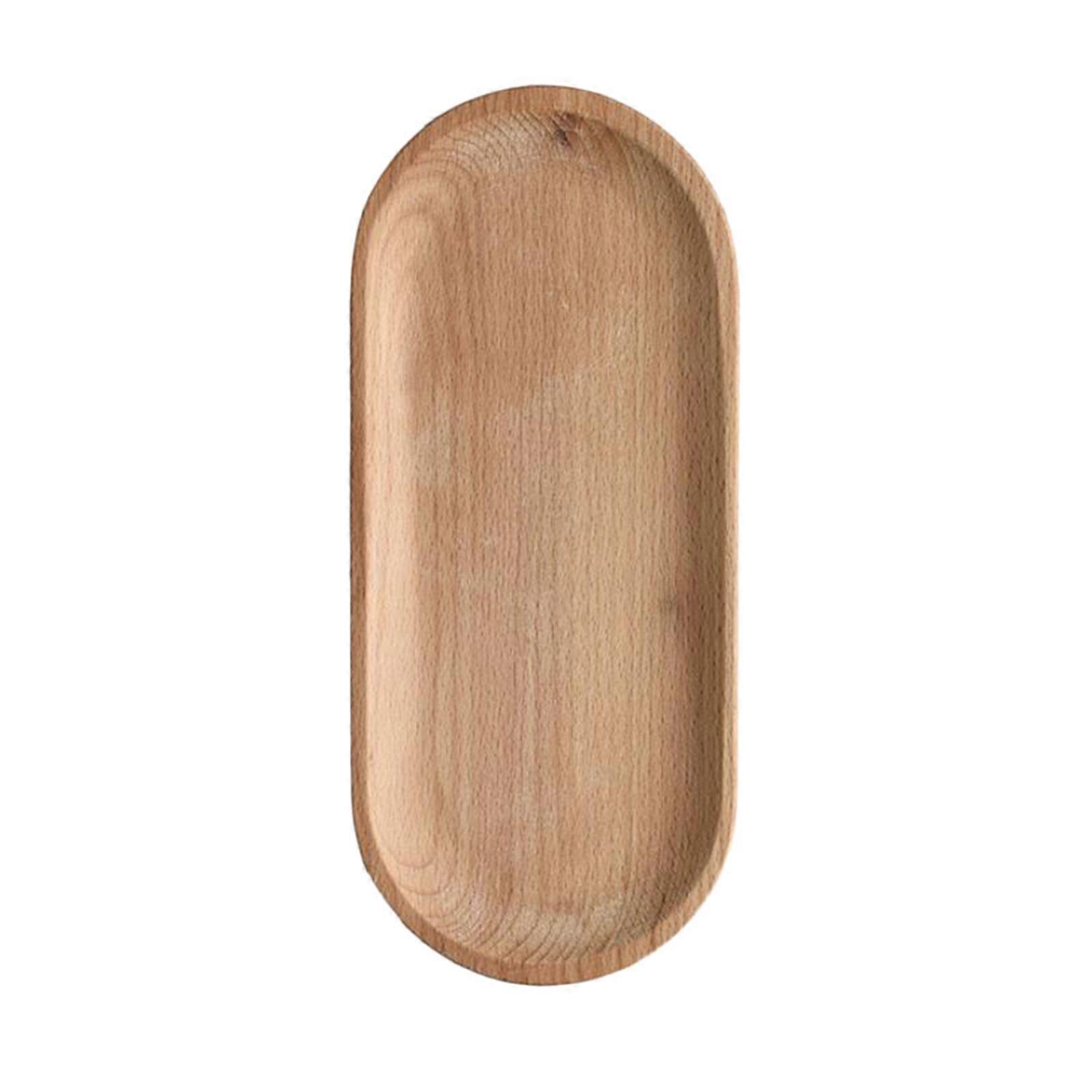 Decorative Wood Tray Rectangular Plate Elegant Tableware Platter for Tea Coffee Bread Fruit