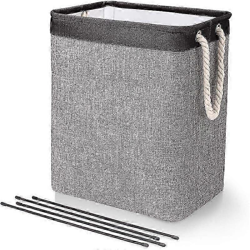 78L Linen Foldable Hamper with Rods