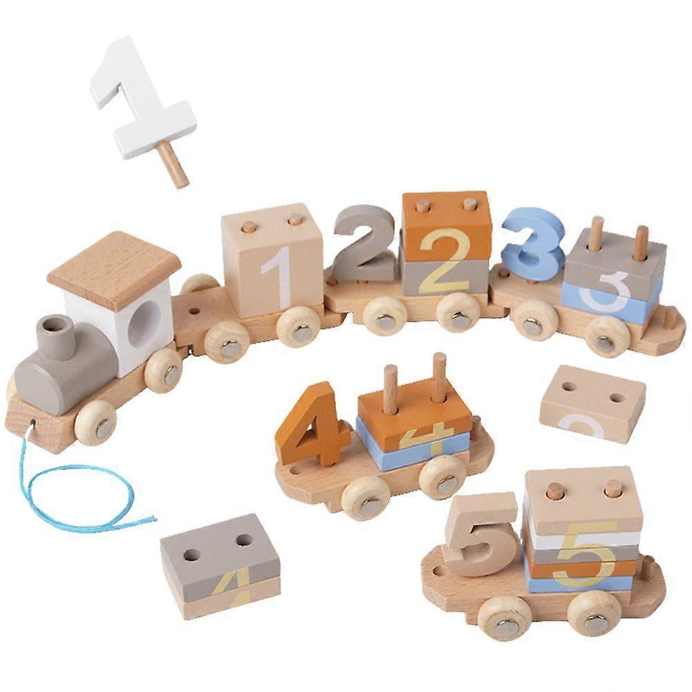 Peg-Based Wooden Number Train Set