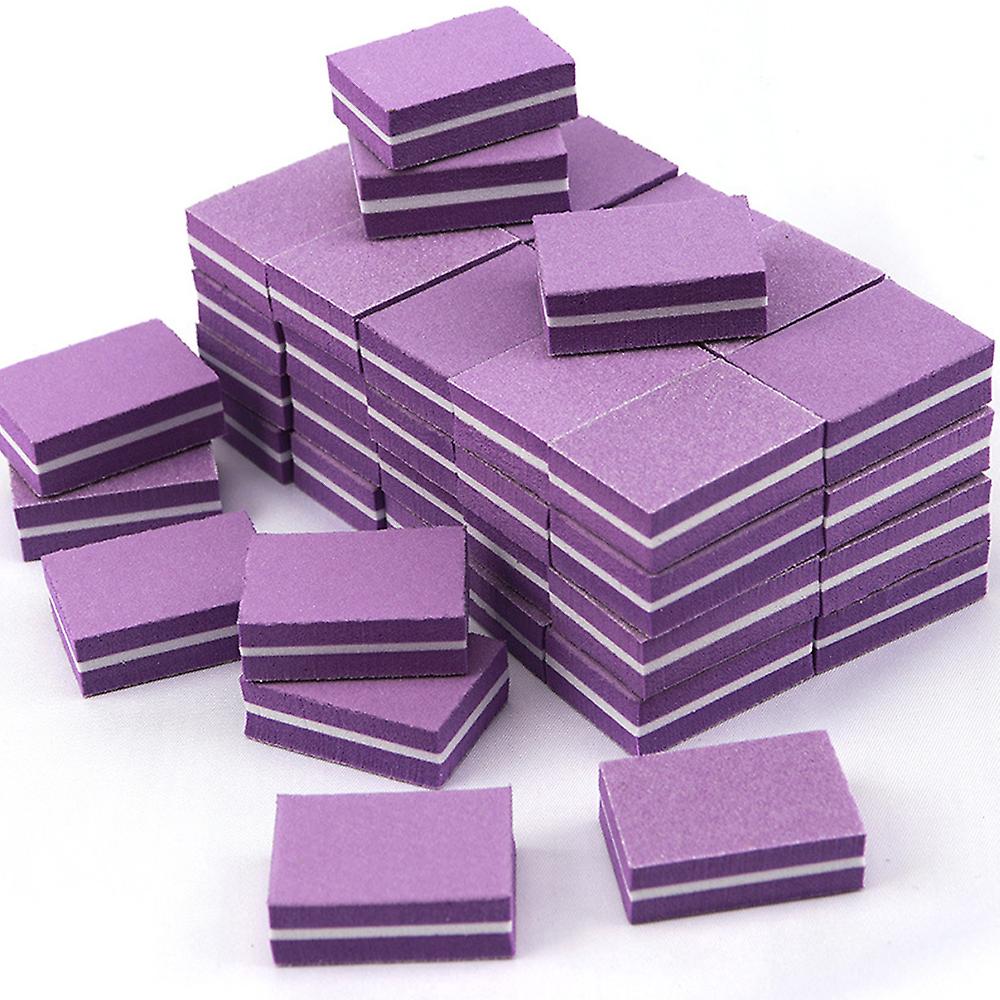 50pcs Nail Sponge Small Square Nail Polishing Block-purplemake Up