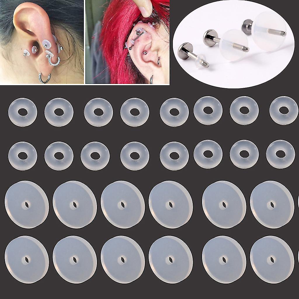 20pcs/set Anti-hyperplasia Piercing Healing Discs Saucer Silicone Fixing Ring