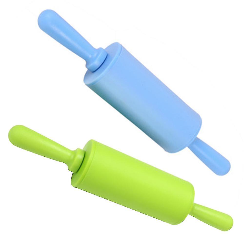 Silicone Rolling Pin Non-stick Surface Wooden Handle For Children