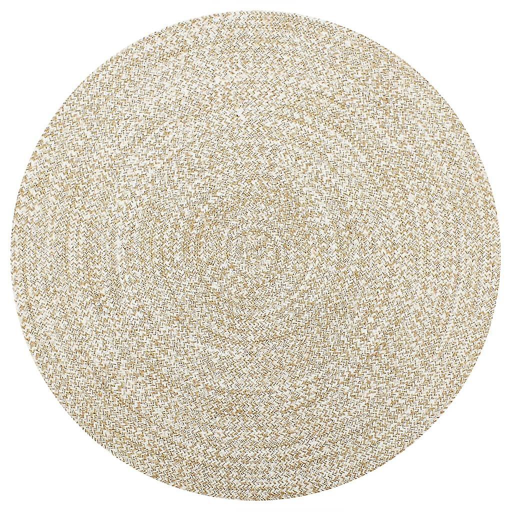 Handmade Rug Jute White And Natural 120 Cm