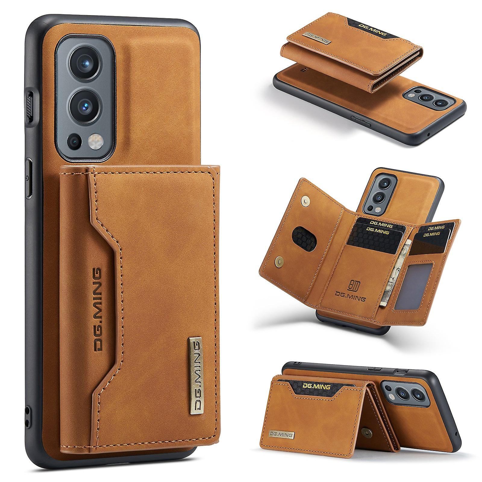 Detachable Card Pocket Case For OnePlus Nord N2 (Brown)