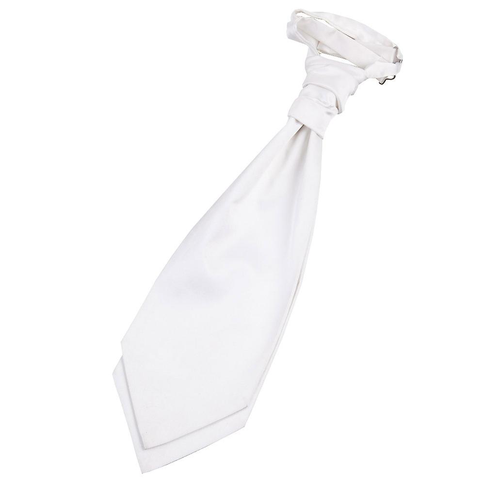 White Plain Satin Pre-Tied Wedding Cravat