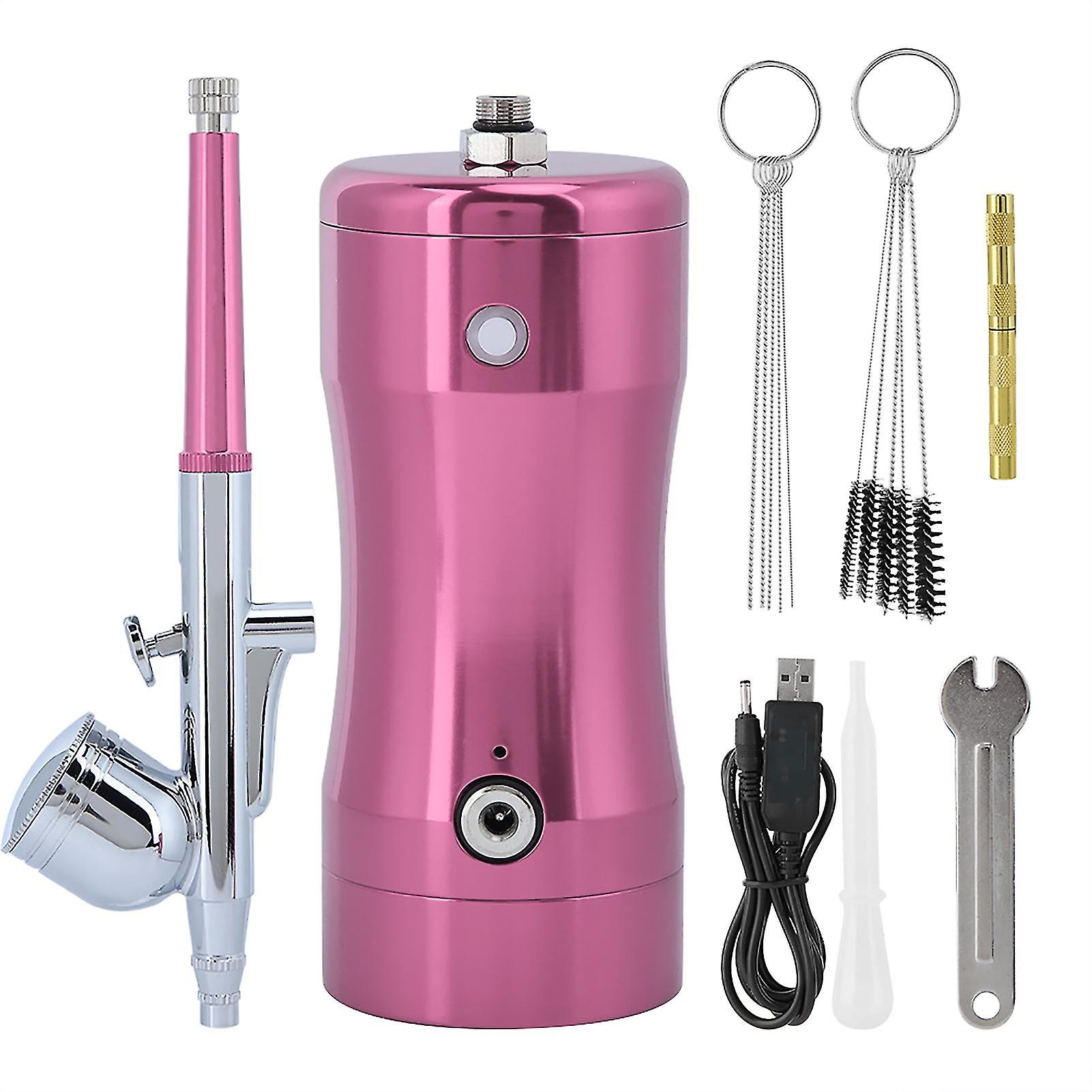 مضخة G12 + 0.3 مم ميني 7cc بخاخة كيت بخاخ مجموعة فرش الهواء + أداة تنظيف (وردي)