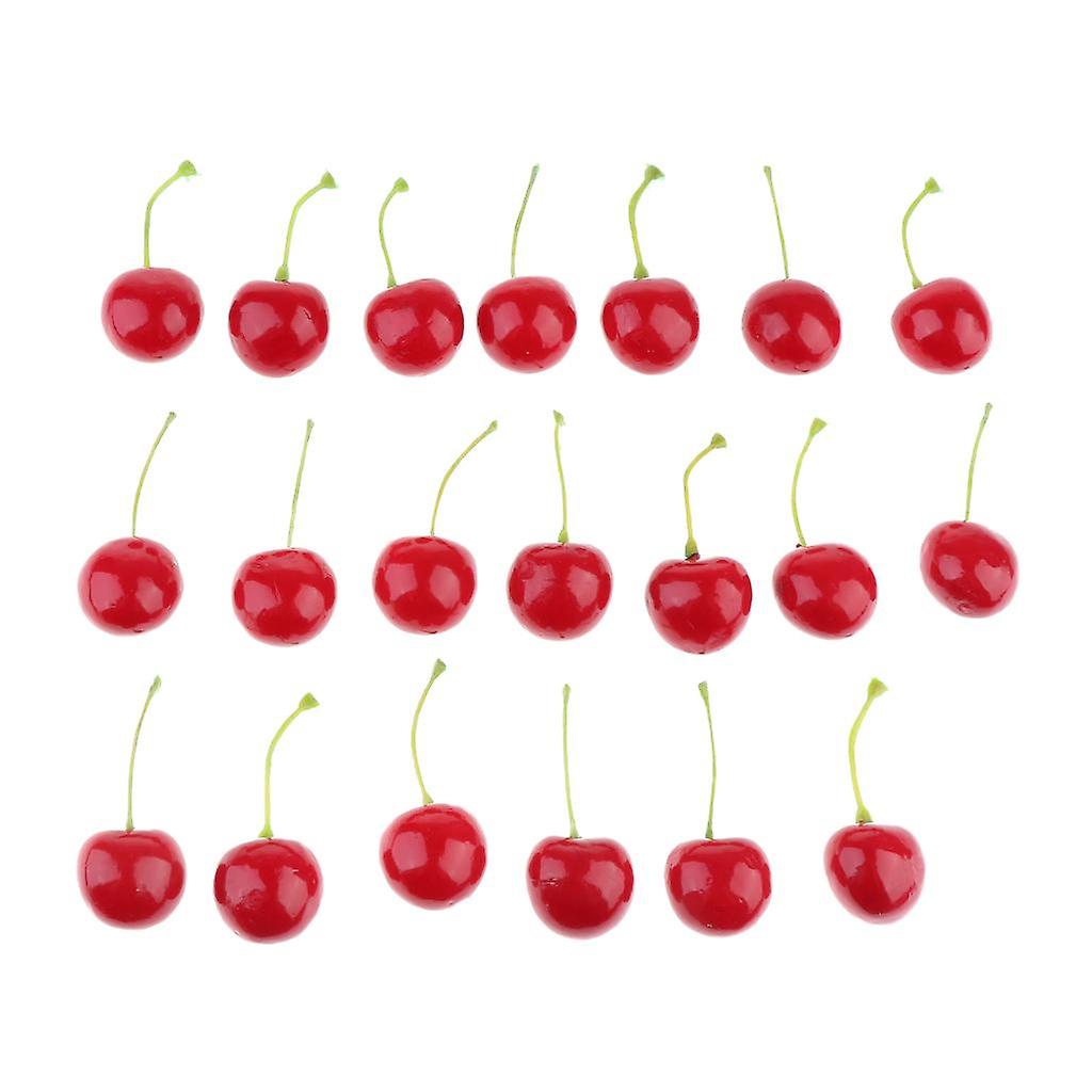 Colorful Simulation Fruit Cherry 20 Capsules  Small Single Red