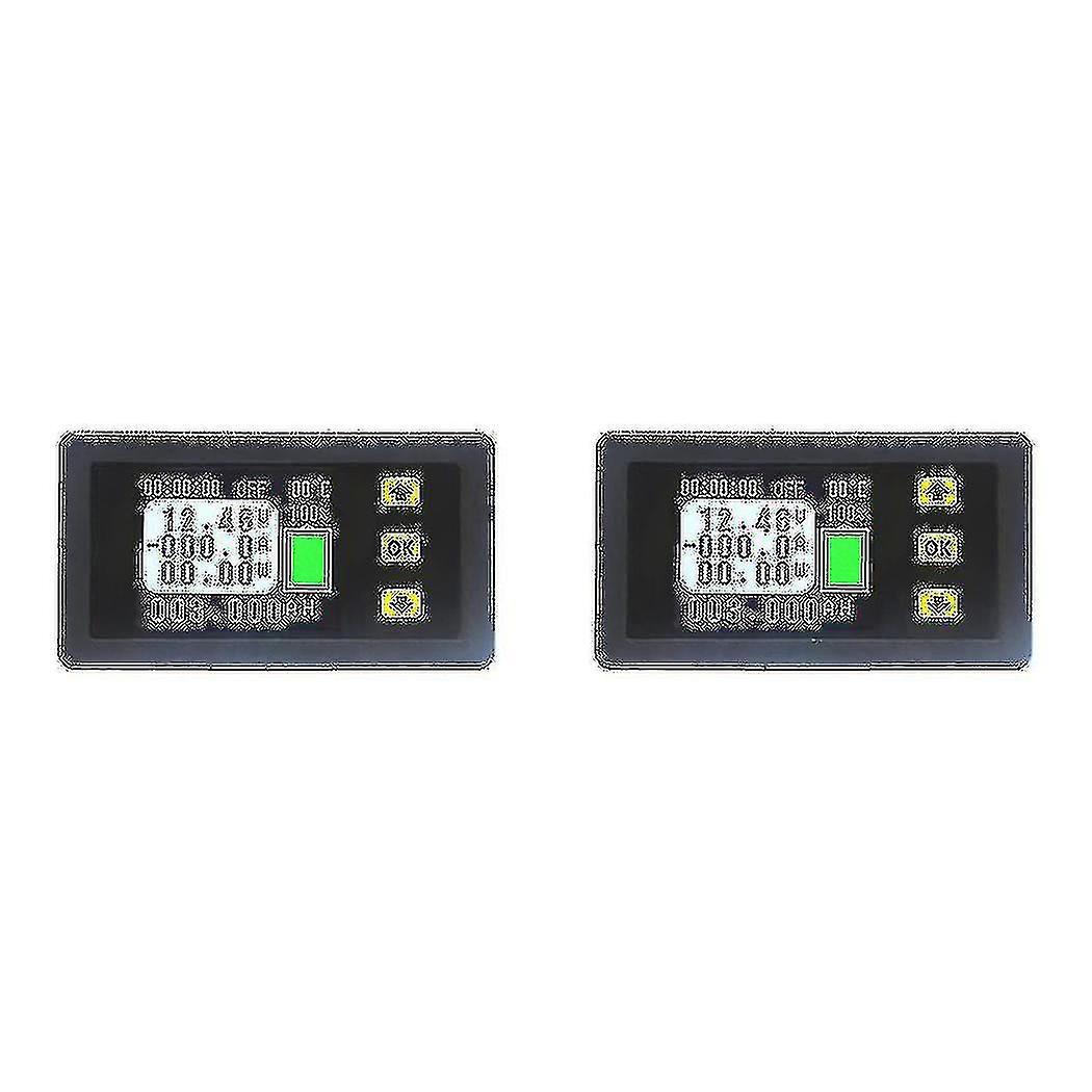 2x Va7510s Voltage And Current Meter,100a 6-75v/0v-120v Dc Ammeter Voltmeter Monitor Output Battery