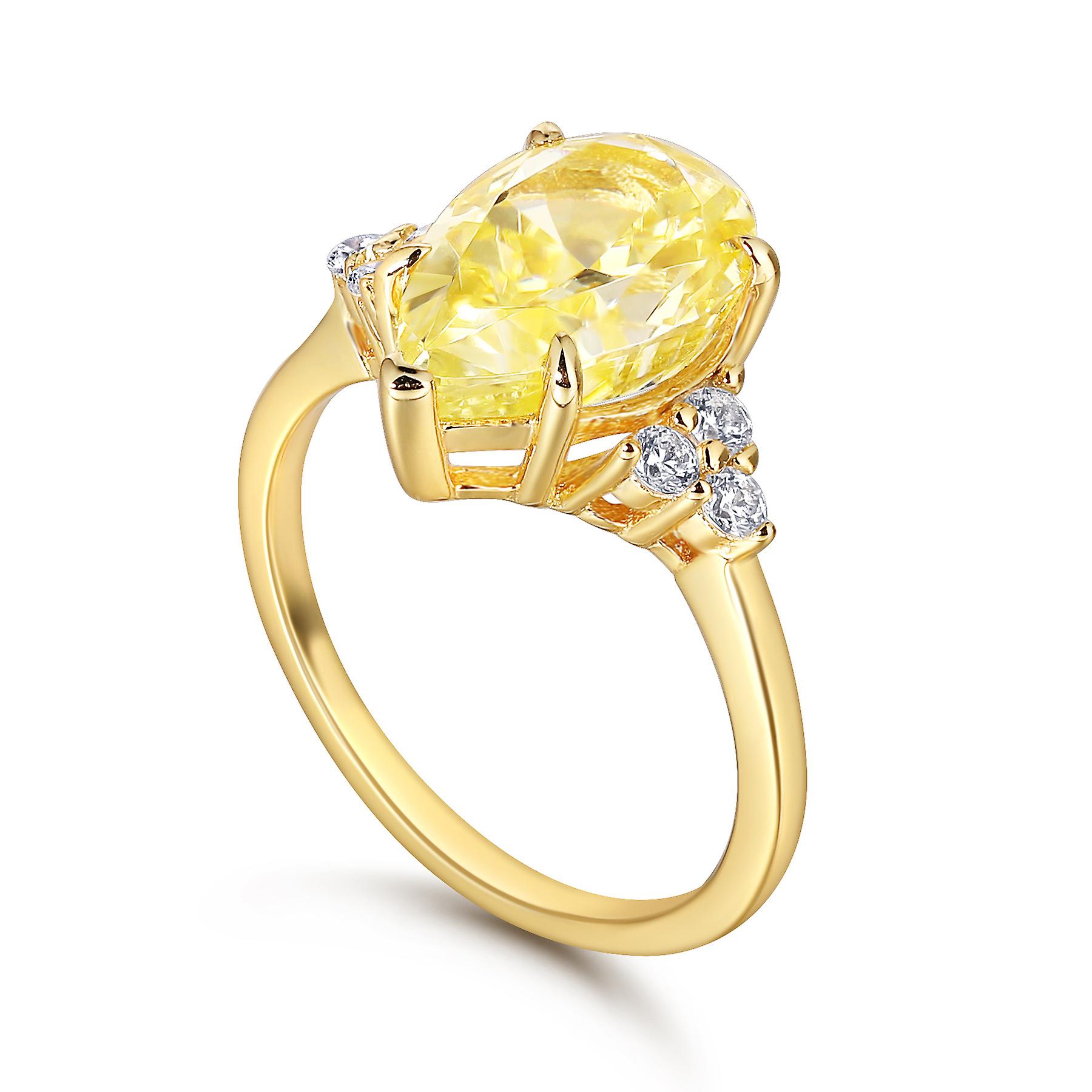 925 Sterling Silver Citrine Topaz Ring
