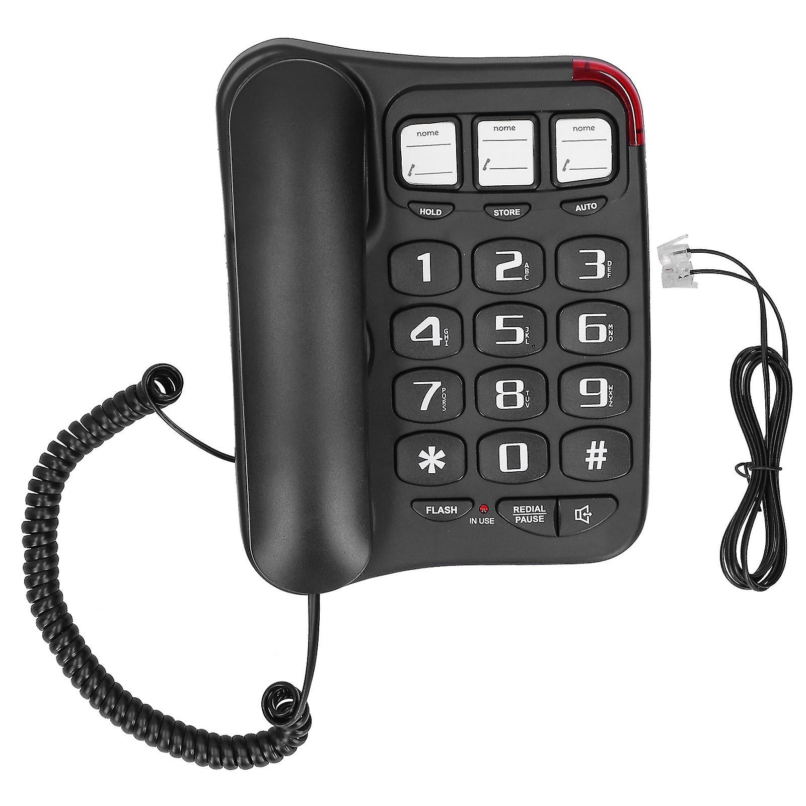 Tcf2300 Large Clear Button Desk Telephone Single Line Corded Phone For Home Officeblack