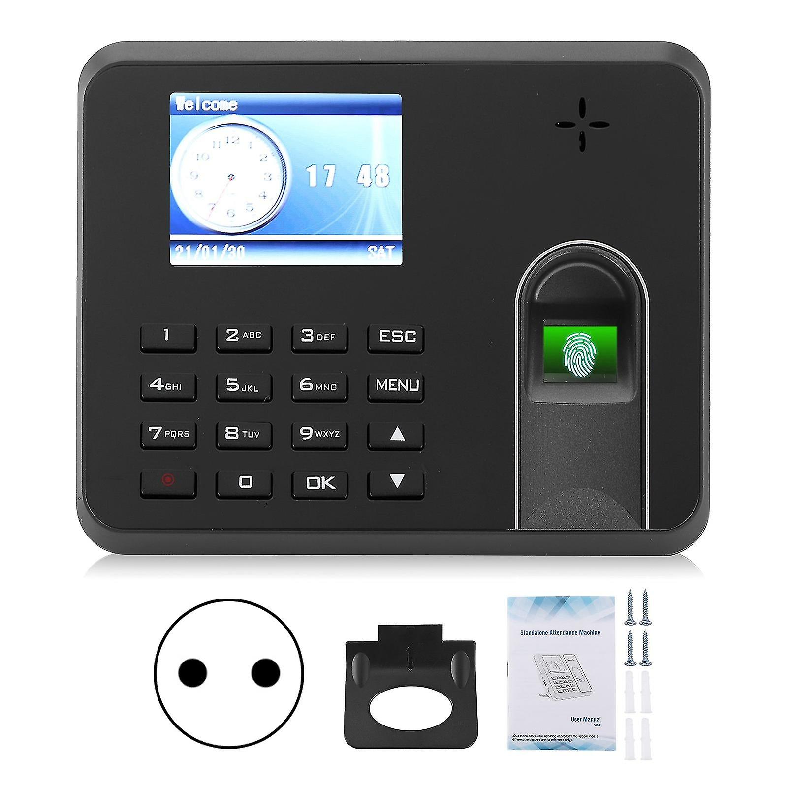 2.8In Tft Independent Access Control Systerm Fingerprint Password Attendance Machine 110270veu Plug