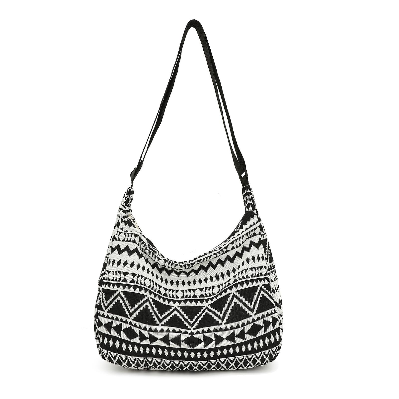 Trendy Women's Personality Shoulder Bag Large Capacity Striped National Style Bag