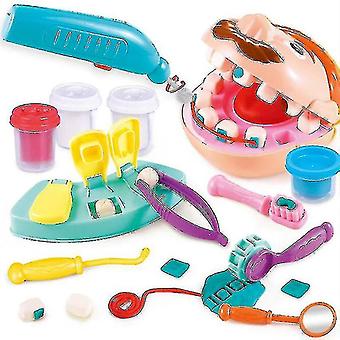 Argilla colorata educativa per bambini, piccola casa del dentista, plastilina per l'estrazione dei denti