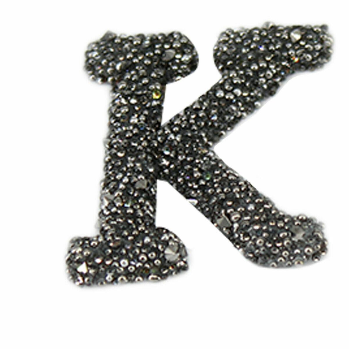 K Sparkle Alphabet Embroidery Patches