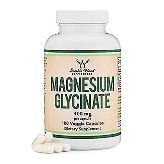 Double Wood Supplements, Magnesiumglycinat, 400 mg, 180 kapsler.