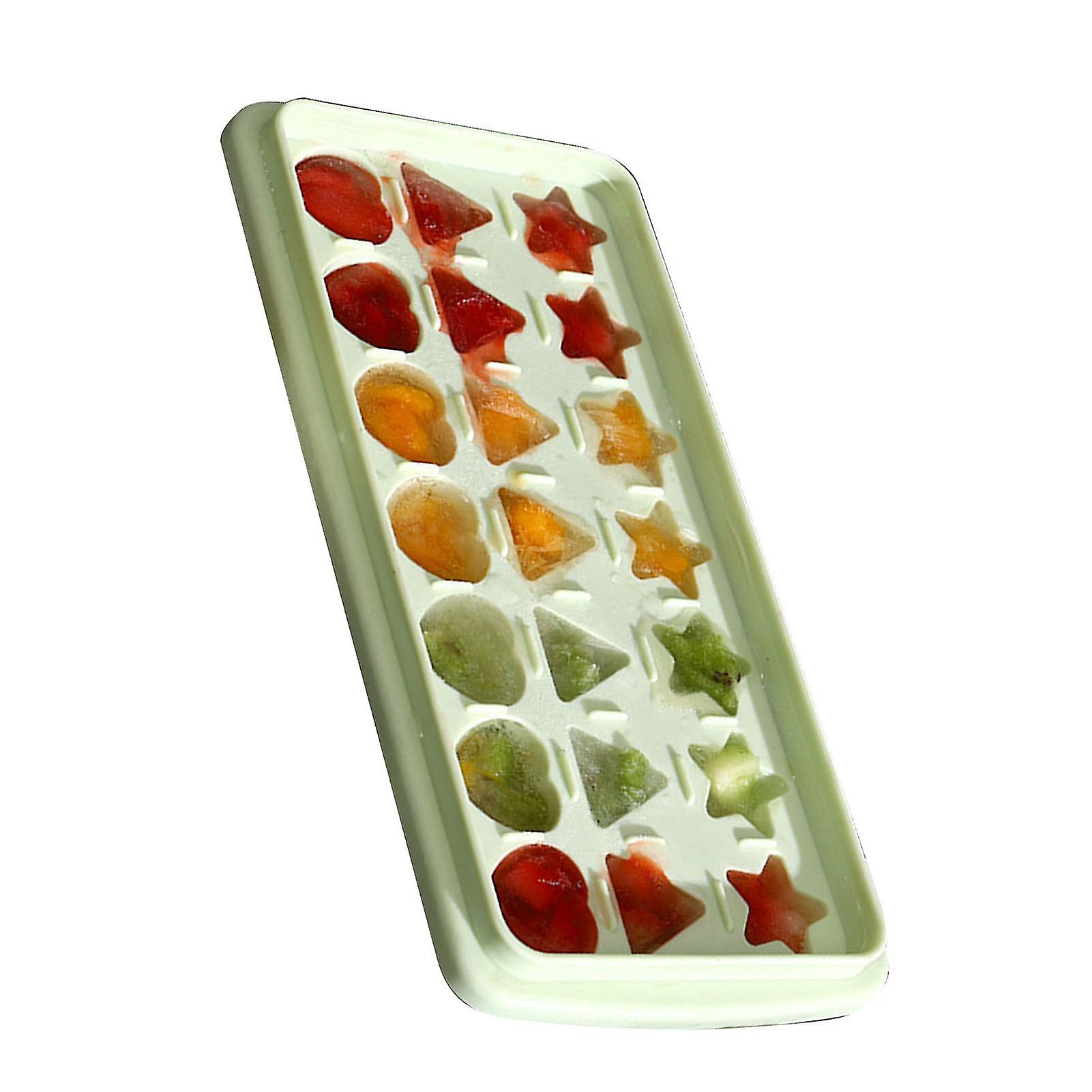 Homemade Ice Cube Molds Creative Shapes Ice Tray Plastic Ice Making Box for Home Green 
